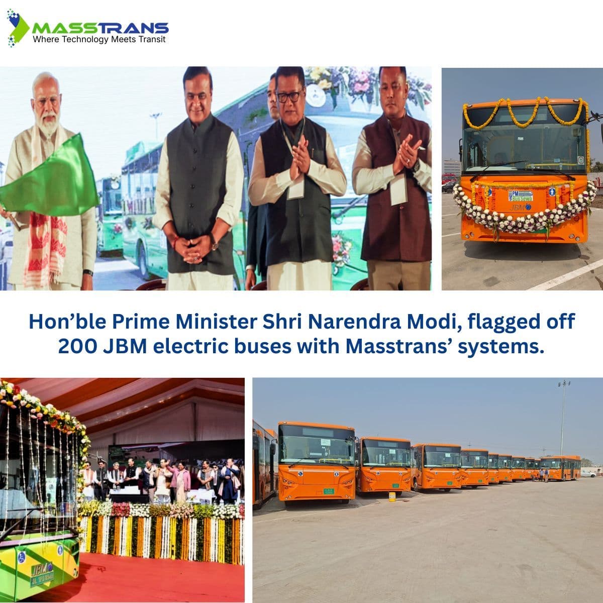 200 JBM Electric Buses Launched Under PM e-Bus Sewa
